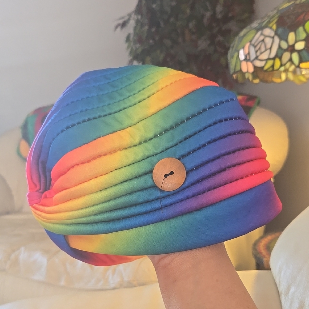 🌈 Rainbow Women's Turban Hat